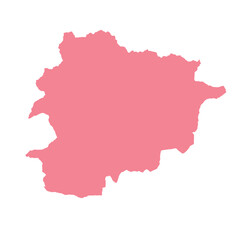 Map of Andorra, sign silhouette. World Map Globe. Vector Illustration isolated on white background. Europe continent.