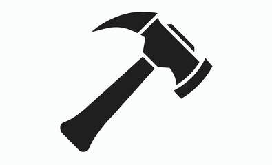 Hammer silhouette icon, black tool vector, construction symbol illustration, minimal repair graphic