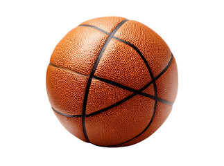 Classic orange basketball on black background sport equipment game ball, Isolated On Transparent Background
