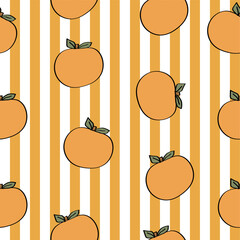 seamless pattern with oranges and stripes 
