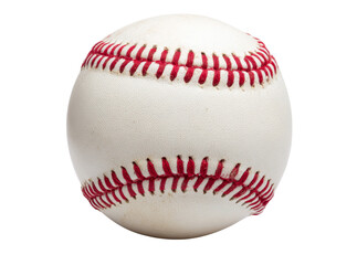 Worn baseball close up isolated on black background, Isolated On Transparent Background