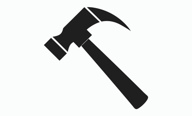 Hammer silhouette icon, black tool vector, construction symbol illustration, minimal repair graphic