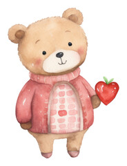 Fototapeta premium PNG Couple cartoon cute bear.