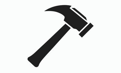 Hammer silhouette icon, black tool vector, construction symbol illustration, minimal repair graphic