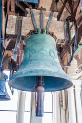 Large bronze bell inside the Venetian Campanile