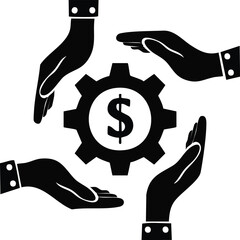 Hand holding money with a dollar sign: a business finance concept