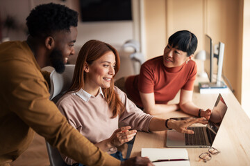 Diverse Team Collaborating in a Modern Office Environment