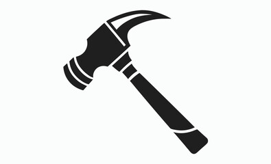Hammer silhouette icon, black tool vector, construction symbol illustration, minimal repair graphic