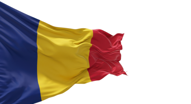 waving flag of romania transparent, png