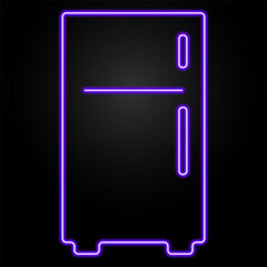 fridge neon sign, modern glowing banner design, colorful modern design trends on black background. Vector illustration.
