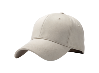 Beige baseball cap mockup plain hat apparel headwear, Isolated On Transparent Background