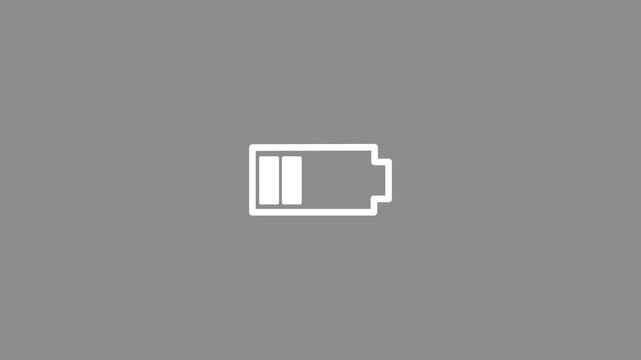 バッテリーの充電がなくなる背景素材 白白 2パターン 中透過 中黒 横