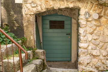 Nooks and crannies of the old town of Vrbnik, old stairs and doors, abandoned apartments and flats,...