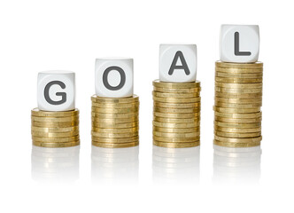 Coin stacks with letter dice - Goal