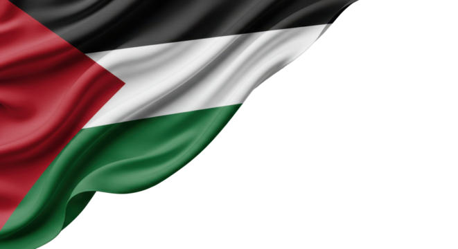 Palestinian flag with flowing fabric.