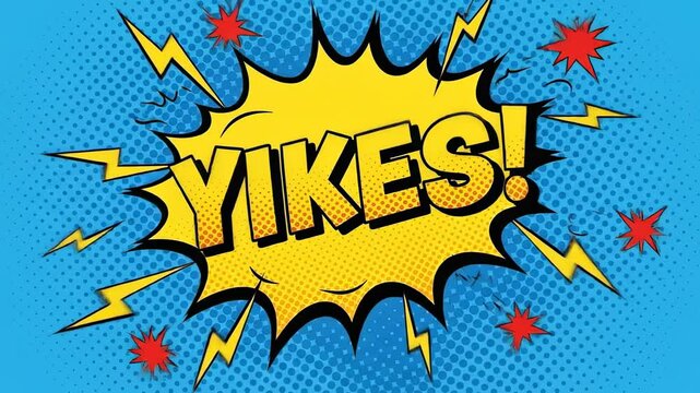 Comic book style speech bubble with yikes text graphic design