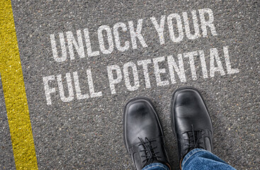  Text on the road - Unlock your full potential