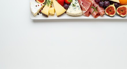 Gourmet Cheese and Charcuterie Board with Figs and Strawberries