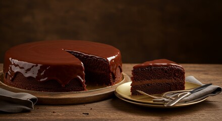 Indulge in Decadence: A Rich Chocolate Cake, Perfectly Glazed