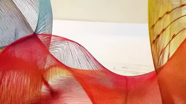 Abstract Colorful Sculpture: A Symphony of Lines and Curves
