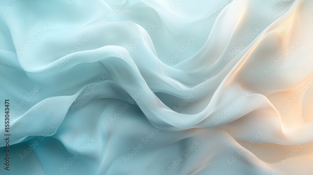 Poster this image showcases the delicate and flowing nature of soft blue silk fabric, creating a serene and