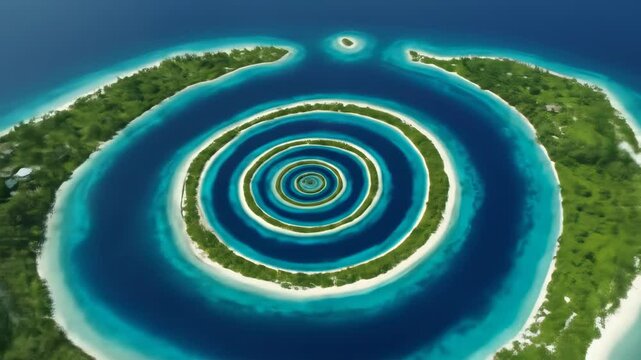 Concentric island formation in ocean imagery