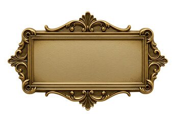Elegant golden ornate frame isolated on Transparent is ideal for wedding invitations, announcements, or displaying fine art with sophisticated flair.