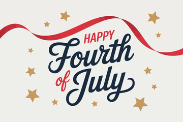 Fourth of July lettering collection. Script, calligraphy, flag, stars, banner, freedom, shine, July 4, patriotic art, handwritten, swirl, red navy white. Elegant holiday quote illustration set  