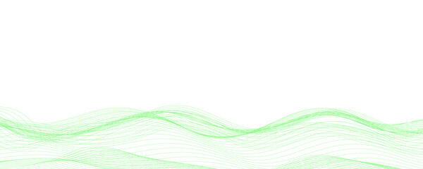 Abstract Waveform Flowing Green Lines