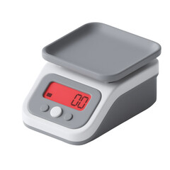 Digital kitchen scale isolated on transparent background