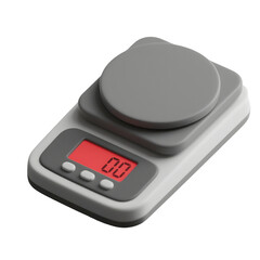 Digital kitchen scale isolated on transparent background