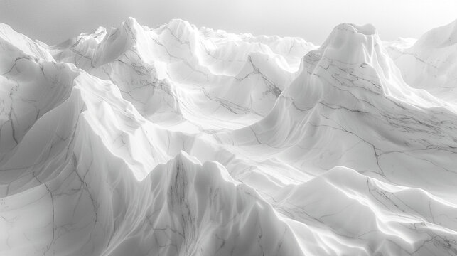 Polished white Carrara marble with soft grey veins in flowing patterns. - Powered by Adobe