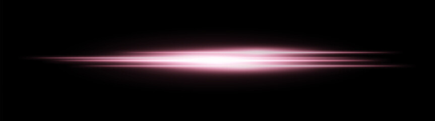Orange glowing light streak. Horizontal neon beam with smooth glow and layered flow on black background, fitting tech, motion or speed themes.