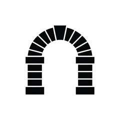 Fototapeta premium Black and White Archway Silhouette Illustration for Architectural Design Concepts