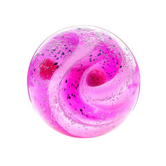 Abstract Pink Dragon Fruit Sphere with Bubbles