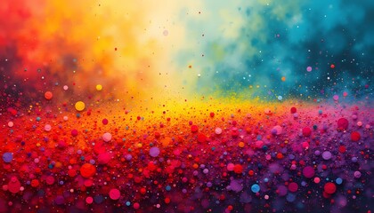 A riot of saturated pigment coalesces in the foreground, forming a densely packed field of tactile sensation