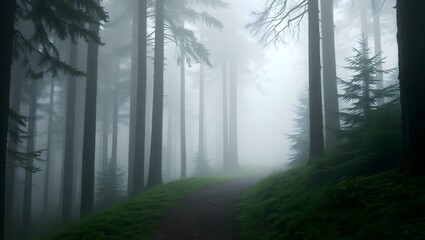 Obraz premium fog in the forest