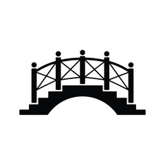 Simple Black Silhouette of a Garden Bridge Icon