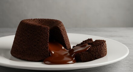 Decadent Chocolate Lava Cake, oozing rich molten chocolate, a delightful dessert indulgence.