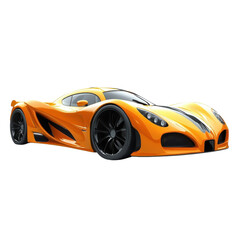 Exquisite orange car sports vehicle automotive design high performance on transparent background
