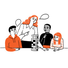 Good teachers are talking and playing through teaching with young students, education