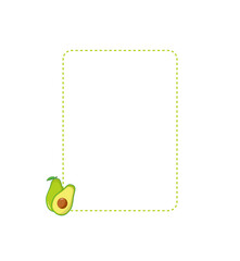 A clean and cute note frame with dotted edges and a bottom avocado image. Ideal for recipe notes, memos, or playful children’s stationery. Bright, fun, and easy to personalize.