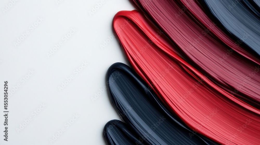 Poster this mesmerizing image showcases abstract swirls of red and black paint layered on a white canvas, e