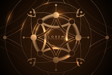 Ornate circle frame with golden glow effect