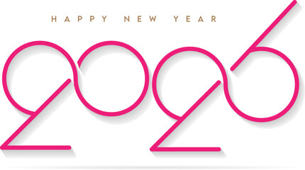 2026 simply design of happy new year template for greeting card, calendar, cover, poster etc