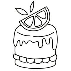 Cartoon sweets. Sweet dessert, candy, cute cake.