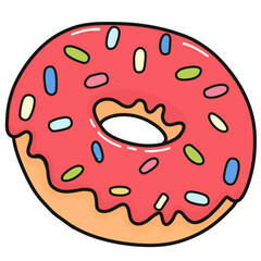 Cartoon sweets. Sweet dessert, candy, cute cake.