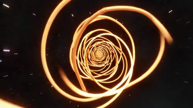 Abstract spiral background with animation and glowing lines  