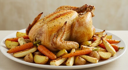 Golden Roast Chicken with Roasted Root Vegetables: A Hearty Autumnal Feast