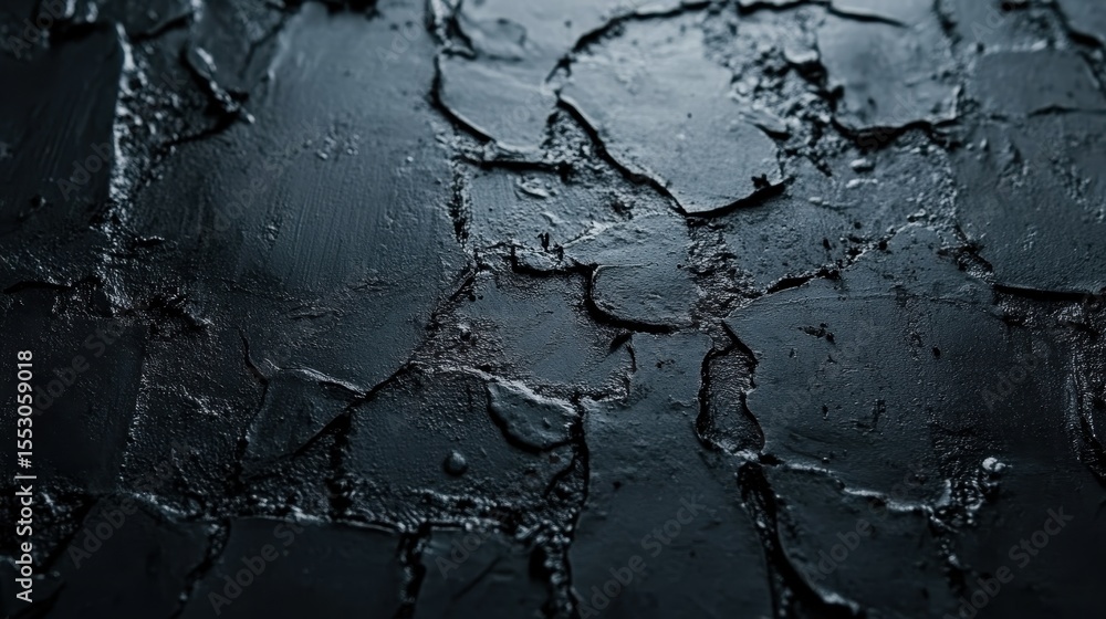 Aufkleber an abstract image featuring a dark, cracked surface, emphasizing texture and depth, ideal for backgr